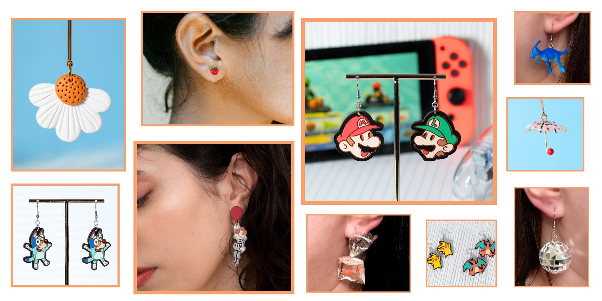 EarResistibly Cute earring collection collage